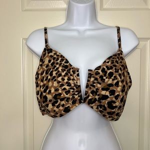 Leopard Print Time and Tru Bikini Top (1X)